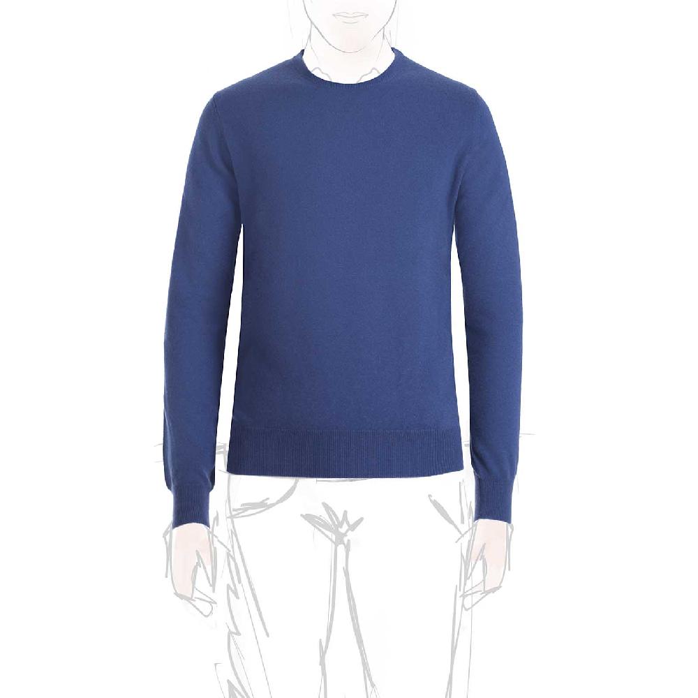 Rubinacci Girocollo in cashmere ceruleo Italy