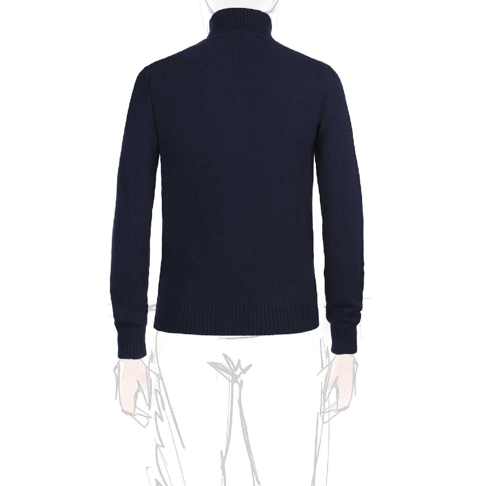 Rubinacci Collo alto cashmere blu Pezzi Unici