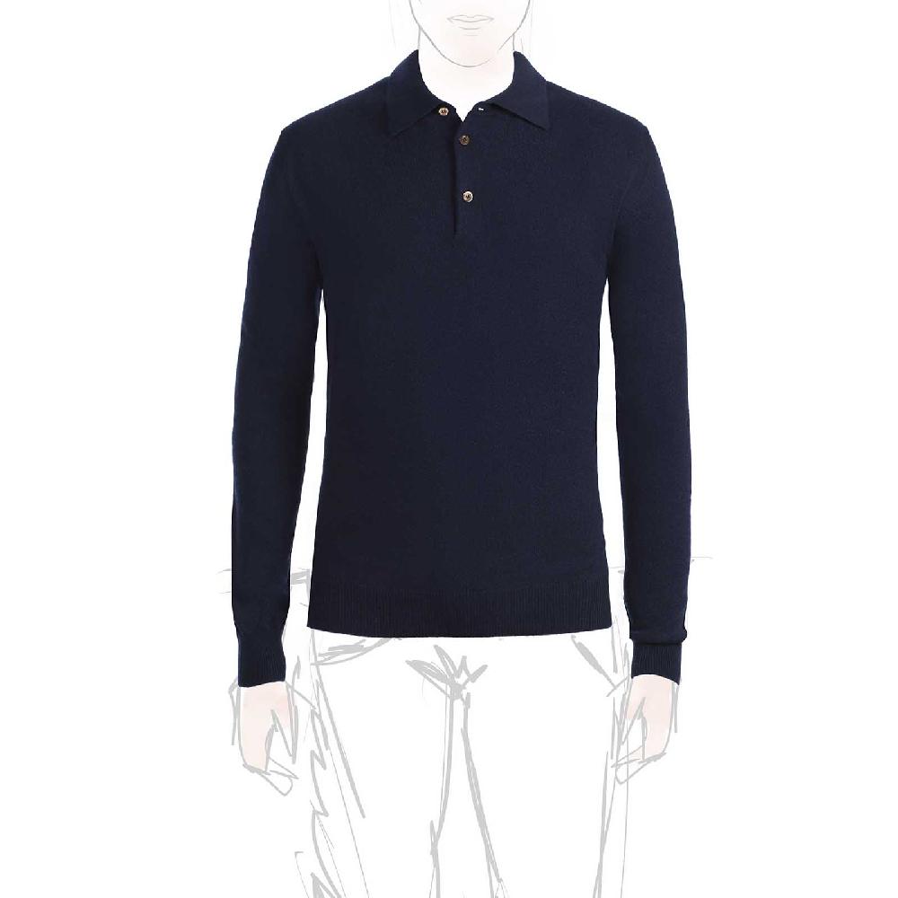 Rubinacci Polo in cashmere blu navy Qualità Garantita