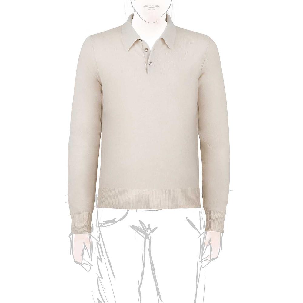 Rubinacci Polo in cashmere panna