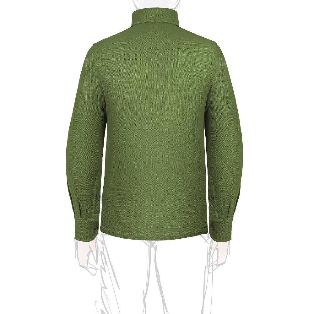 Rubinacci Camicia in piquet oliva Consegna Veloce