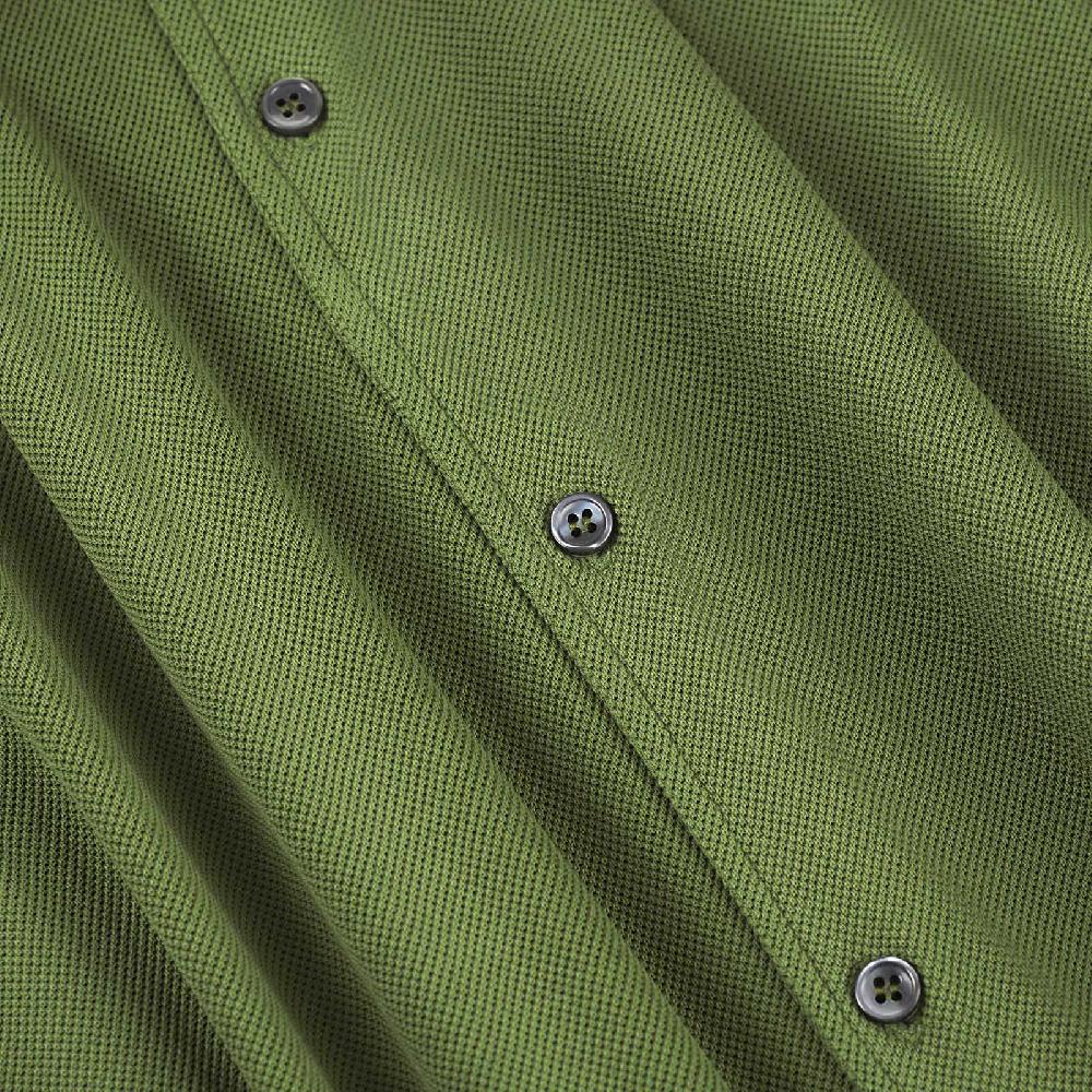 Rubinacci Camicia in piquet oliva Consegna Veloce