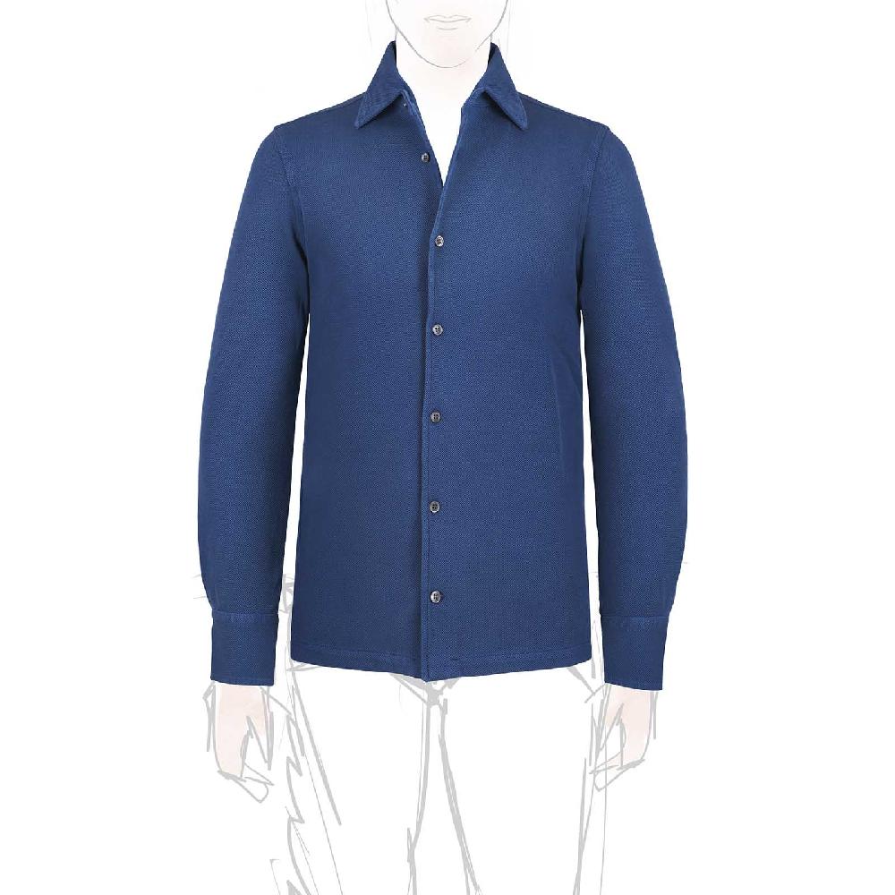 Rubinacci Camicia in piquet ceruleo Promozione Limitata