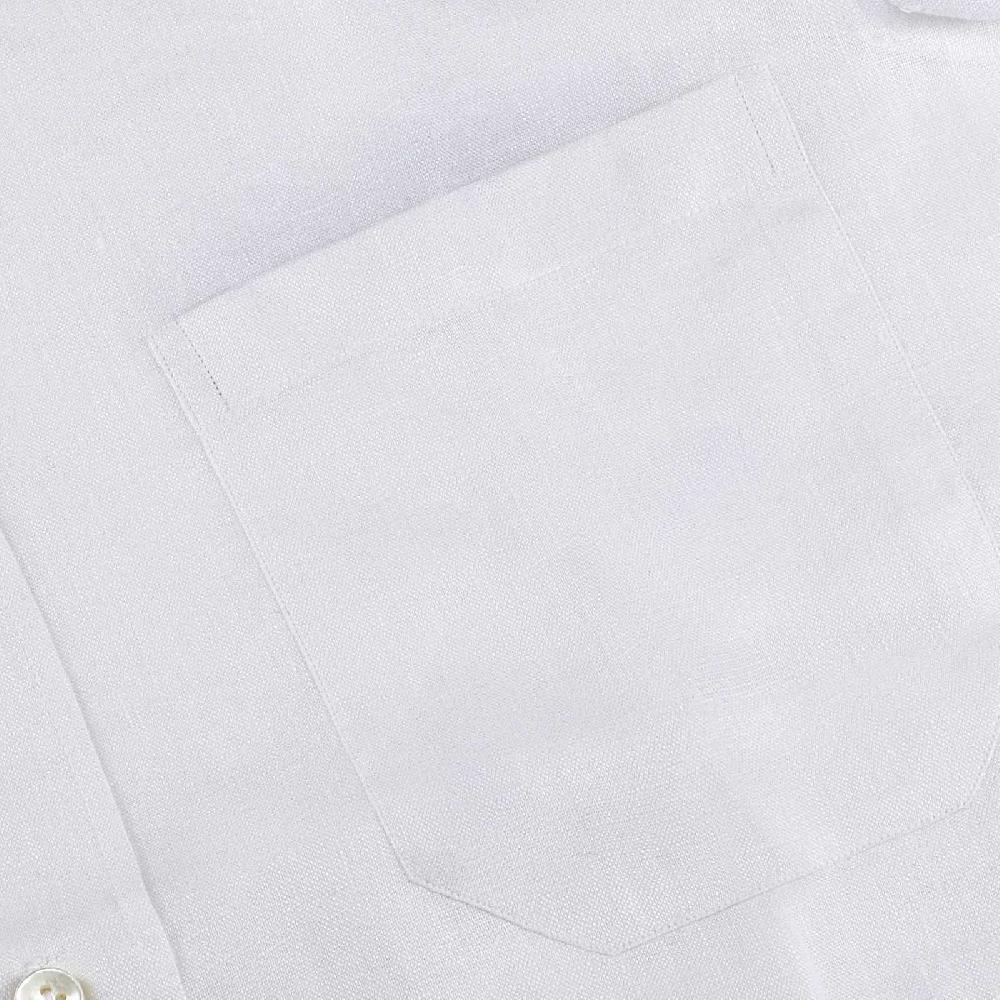 Rubinacci Camicia guru in lino bianco Fino Al -60%