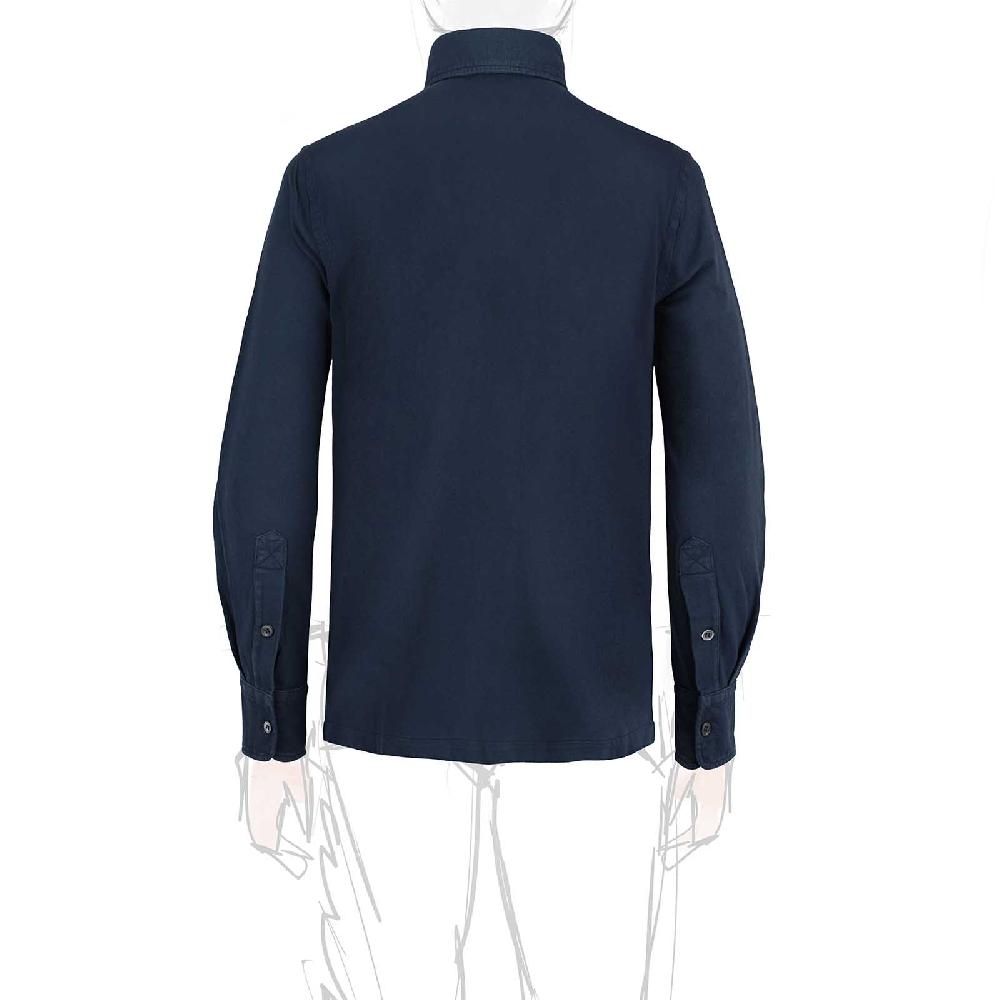 Rubinacci Camicia in piquet leggero blu Shopping Online