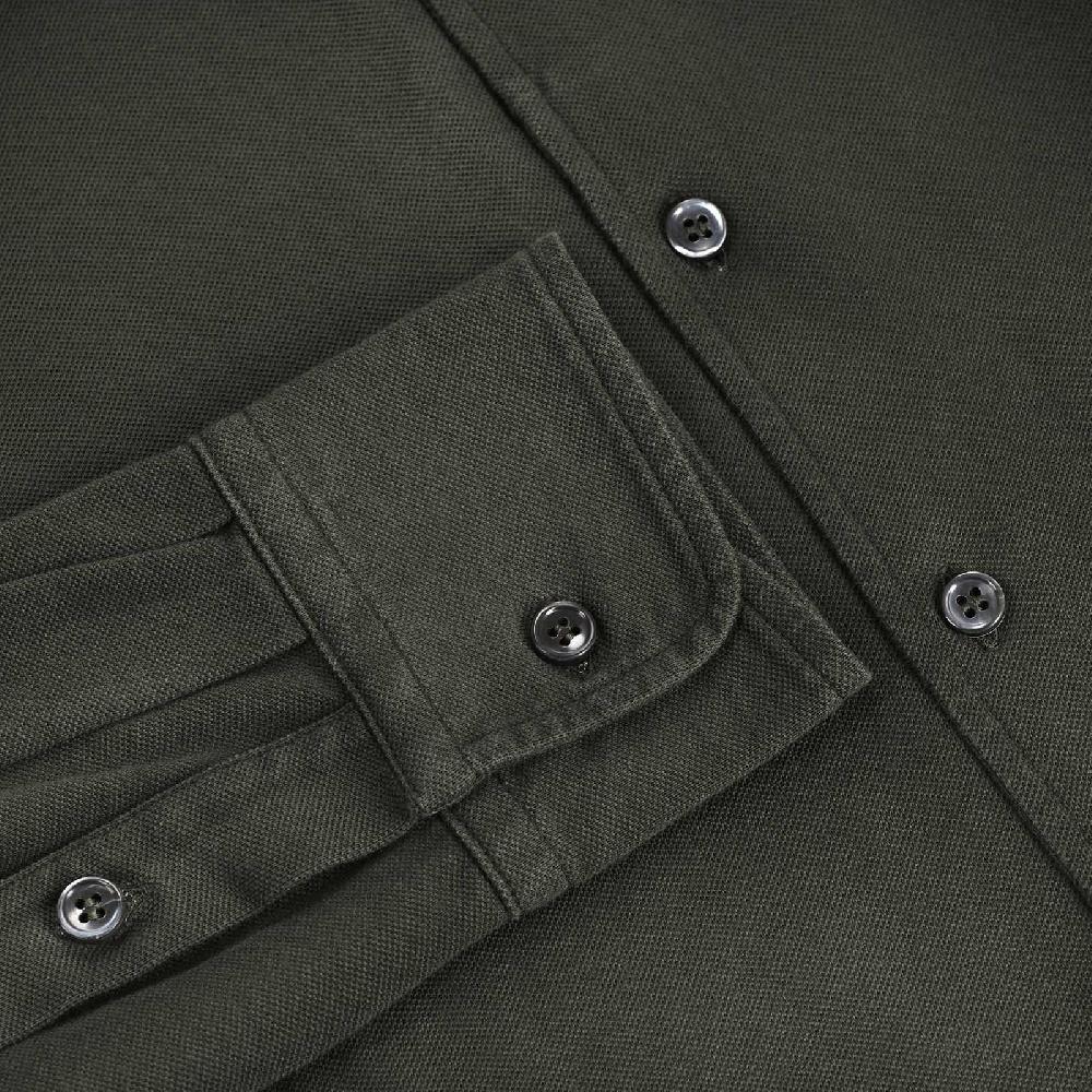Rubinacci Camicia in piquet leggero verde Affare Del Giorno