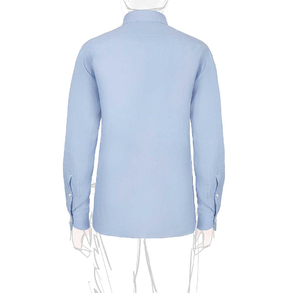 Rubinacci Camicia lino azzurra Sottocosto