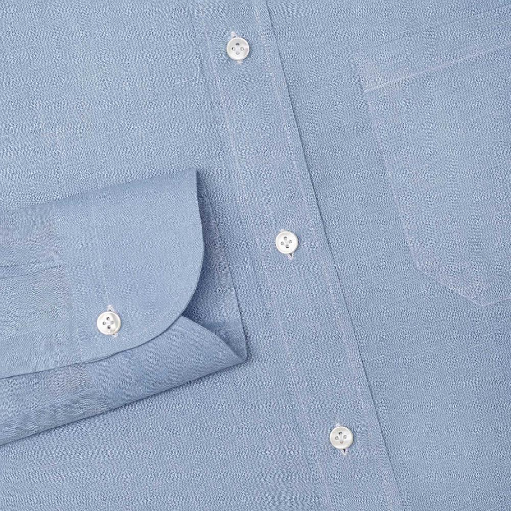 Rubinacci Camicia lino azzurra Sottocosto