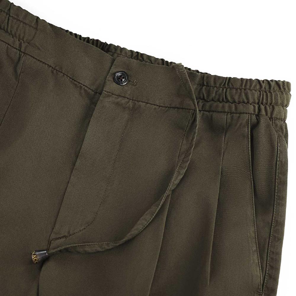 Rubinacci Pantalone leisure in cotone verde militare Vendite Flash