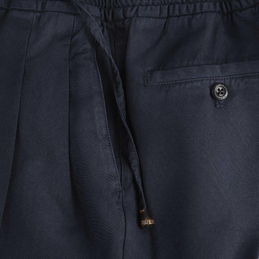 Rubinacci Pantalone leisure in cotone blu In Saldo
