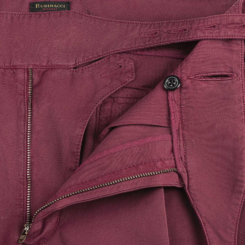 Rubinacci Pantalone manny in cotone vino Moda