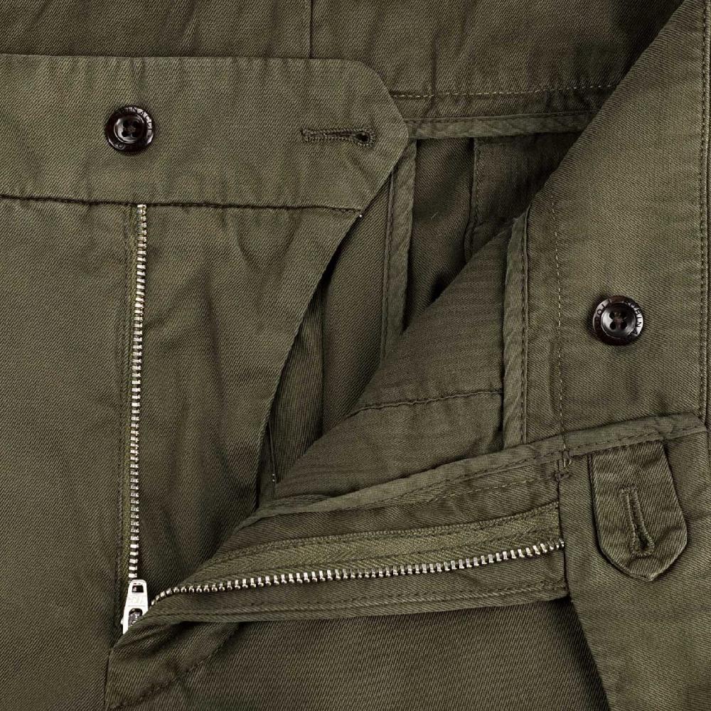 Rubinacci Pantalone genny in cotone verde militare Negozio online di fabbrica