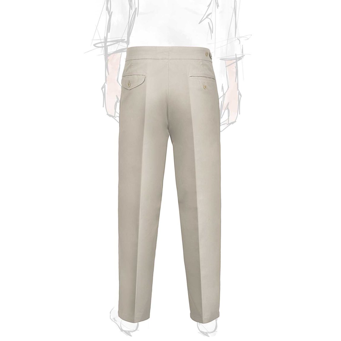 Rubinacci Pantalone genny in cotone beige Prezzo di fabbrica