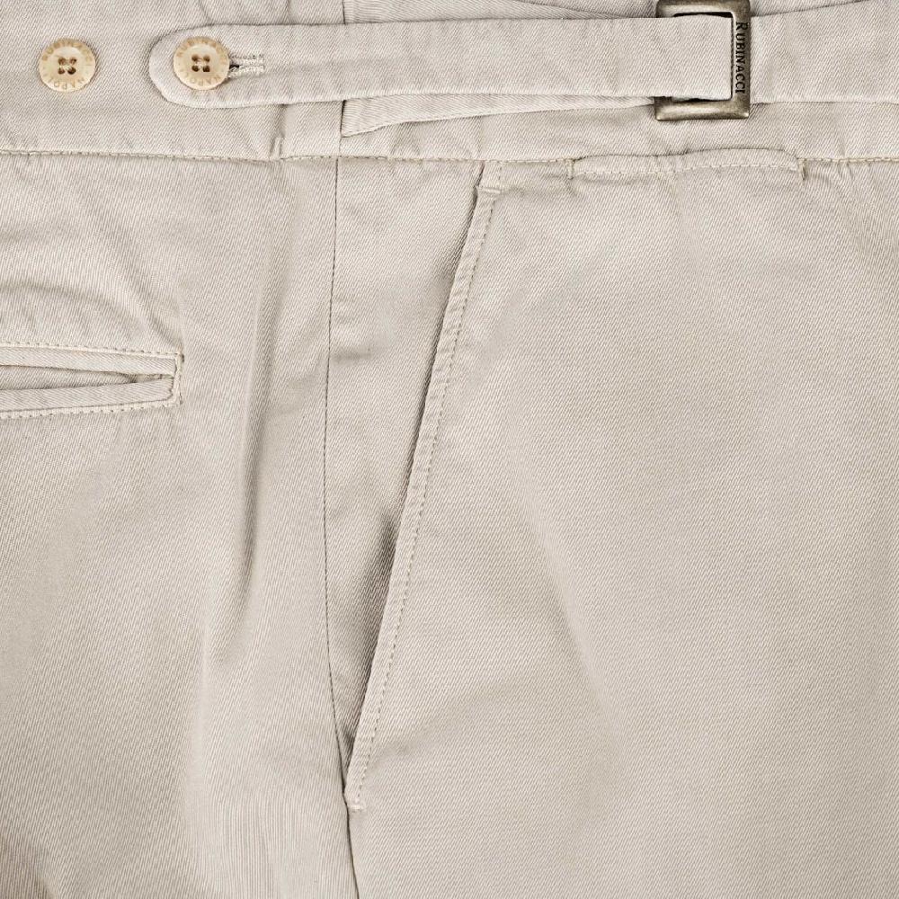 Rubinacci Pantalone genny in cotone beige Prezzo di fabbrica