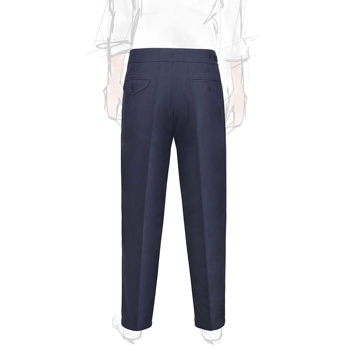 Rubinacci Pantalone genny in cotone blu Offerta speciale