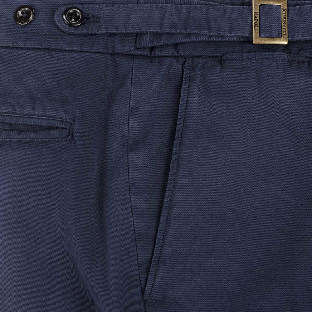 Rubinacci Pantalone genny in cotone blu Offerta speciale
