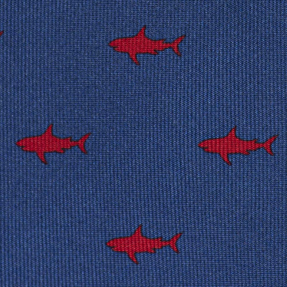 Rubinacci Cravatta in twill di seta con stampa squalo rosso Shopping online