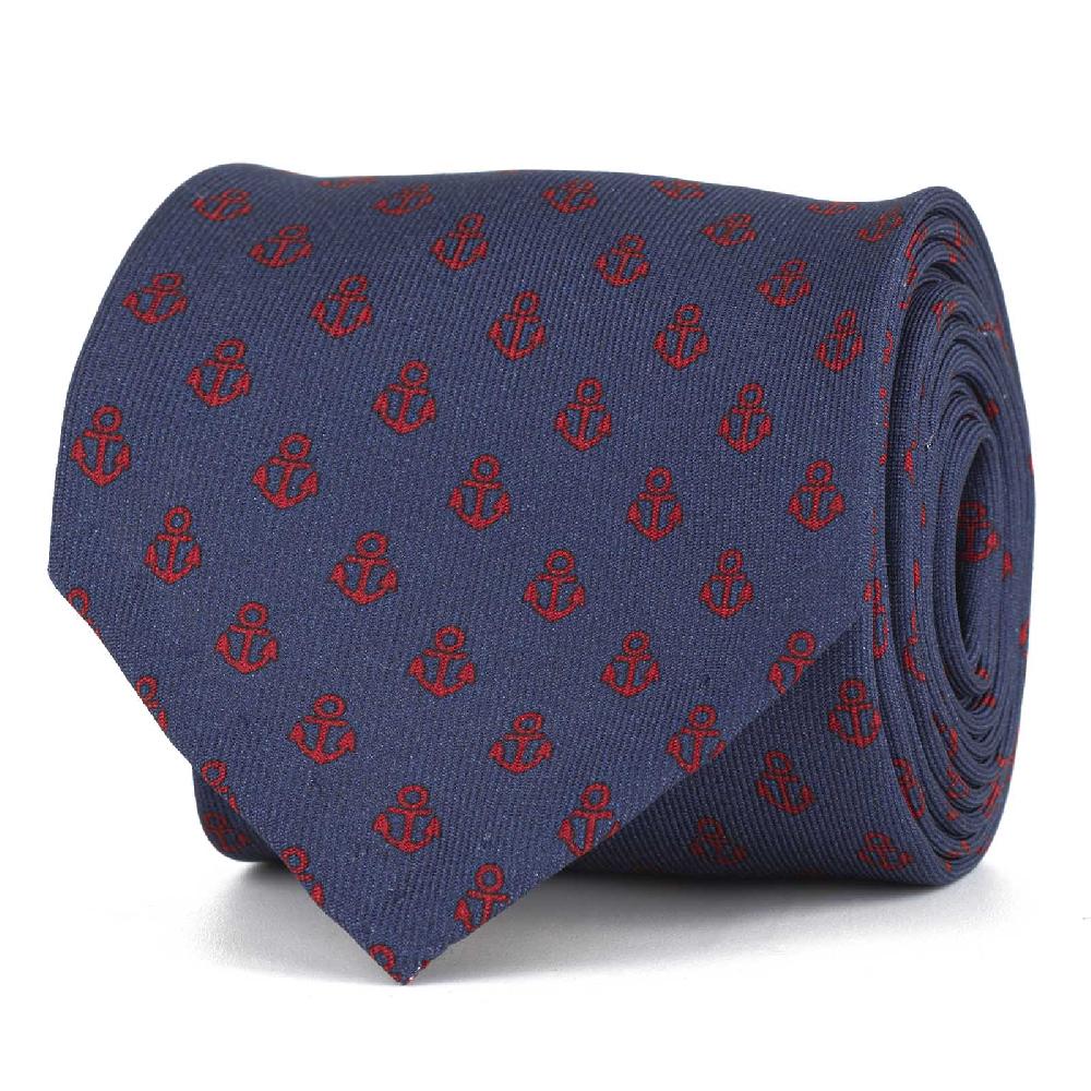Rubinacci Cravatta in twill di seta con stampa ancora rossa
