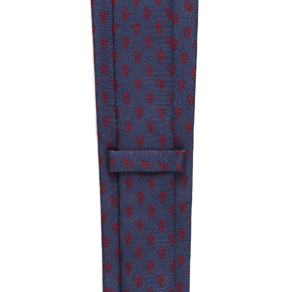 Rubinacci Cravatta in twill di seta con stampa ancora rossa Black Friday
