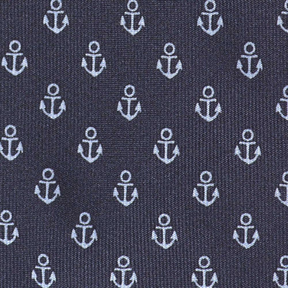 Rubinacci Cravatta in twill di seta con stampa ancora azzurra Offerta natalizia