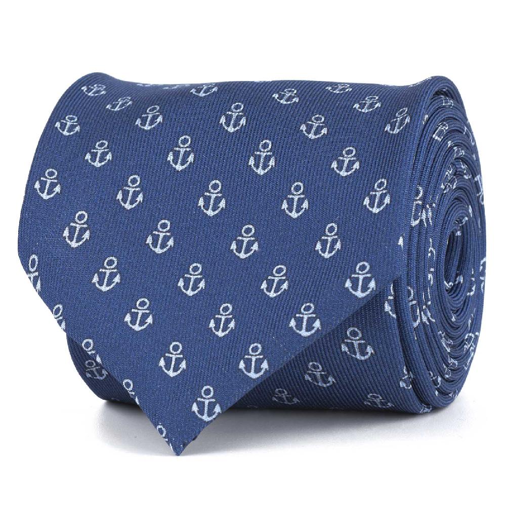 Rubinacci Cravatta in twill di seta con stampa ancora celeste