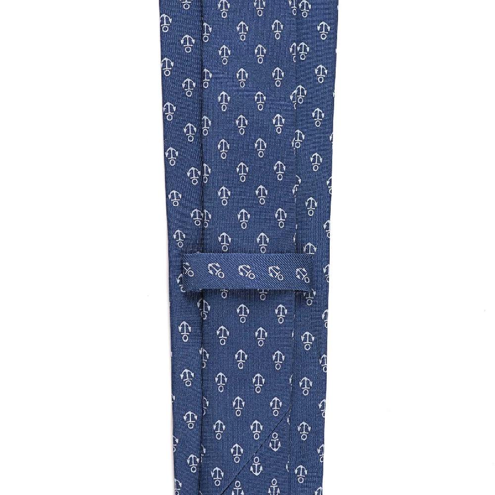 Rubinacci Cravatta in twill di seta con stampa ancora celeste Offerta Pasqua