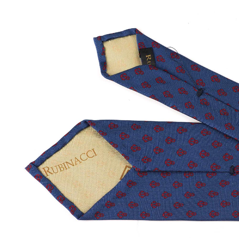 Rubinacci Cravatta in twill di seta con stampa ancora rossa Offerta Giorno del Papà