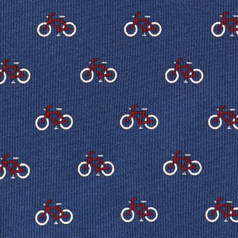 Rubinacci Cravatta in twill di seta con stampa bicicletta rossa Vendita calda