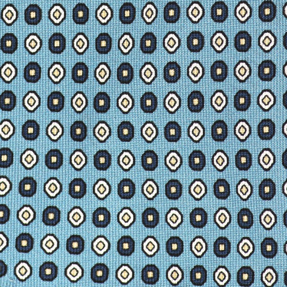 Rubinacci Cravatta in twill di seta turchese con stampa geometrica Lightning offer