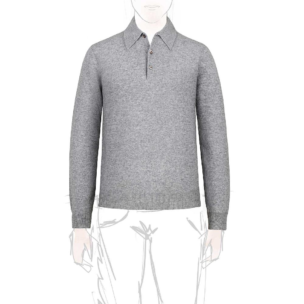 Rubinacci Polo in cashmere grigio Italia