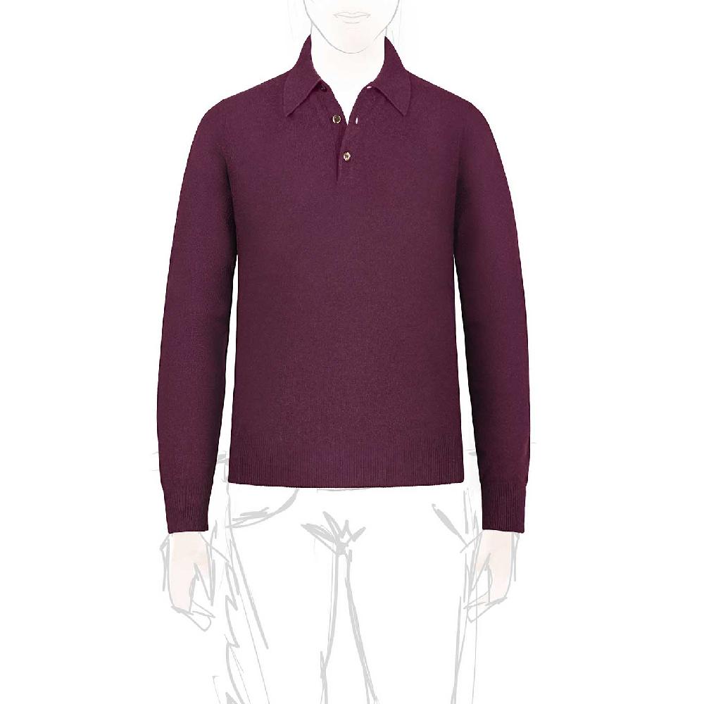 Rubinacci Polo in cashmere vino In Linea