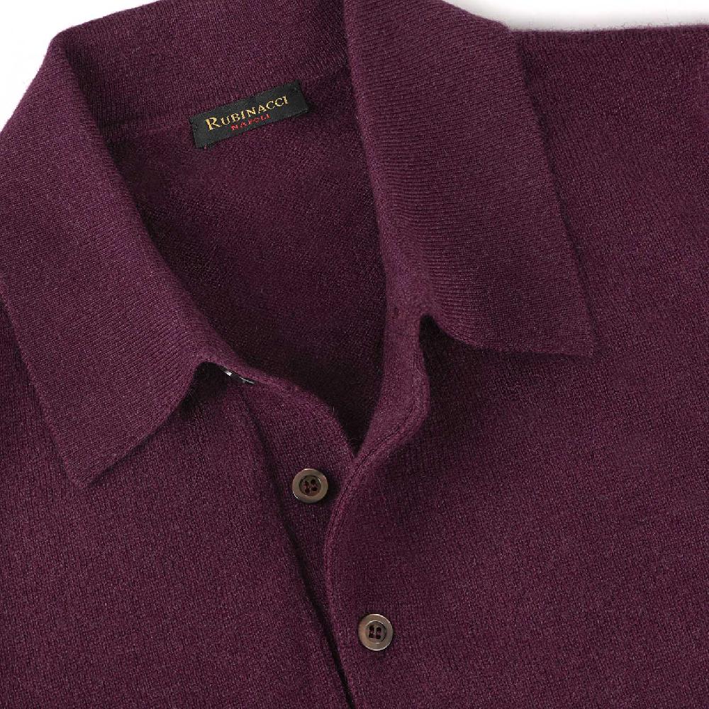 Rubinacci Polo in cashmere vino In Linea