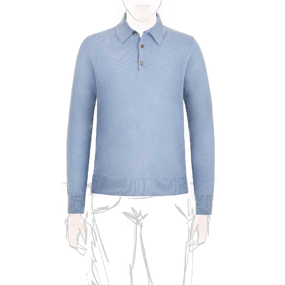 Rubinacci Polo in cashmere azzurro polvere Vendita