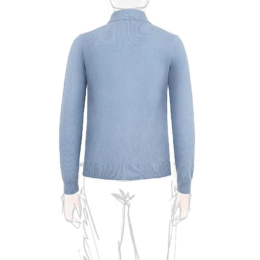 Rubinacci Polo in cashmere azzurro polvere Vendita