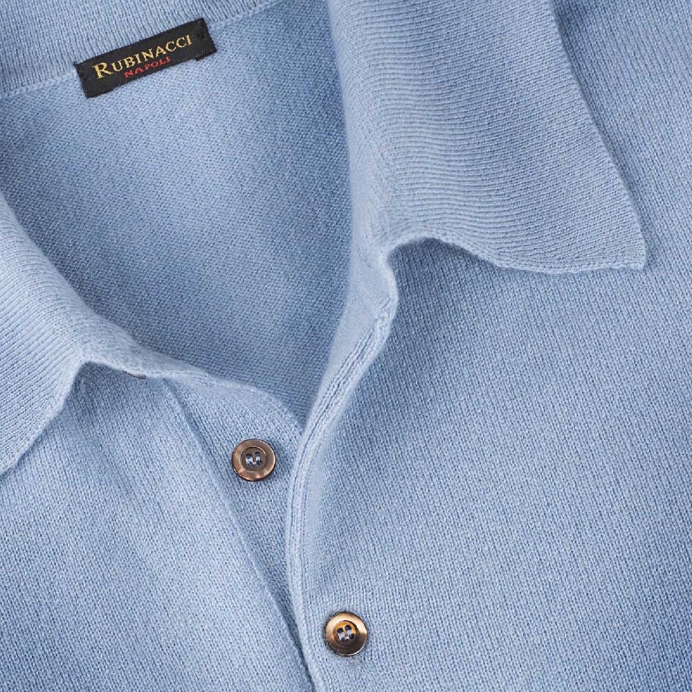 Rubinacci Polo in cashmere azzurro polvere Vendita
