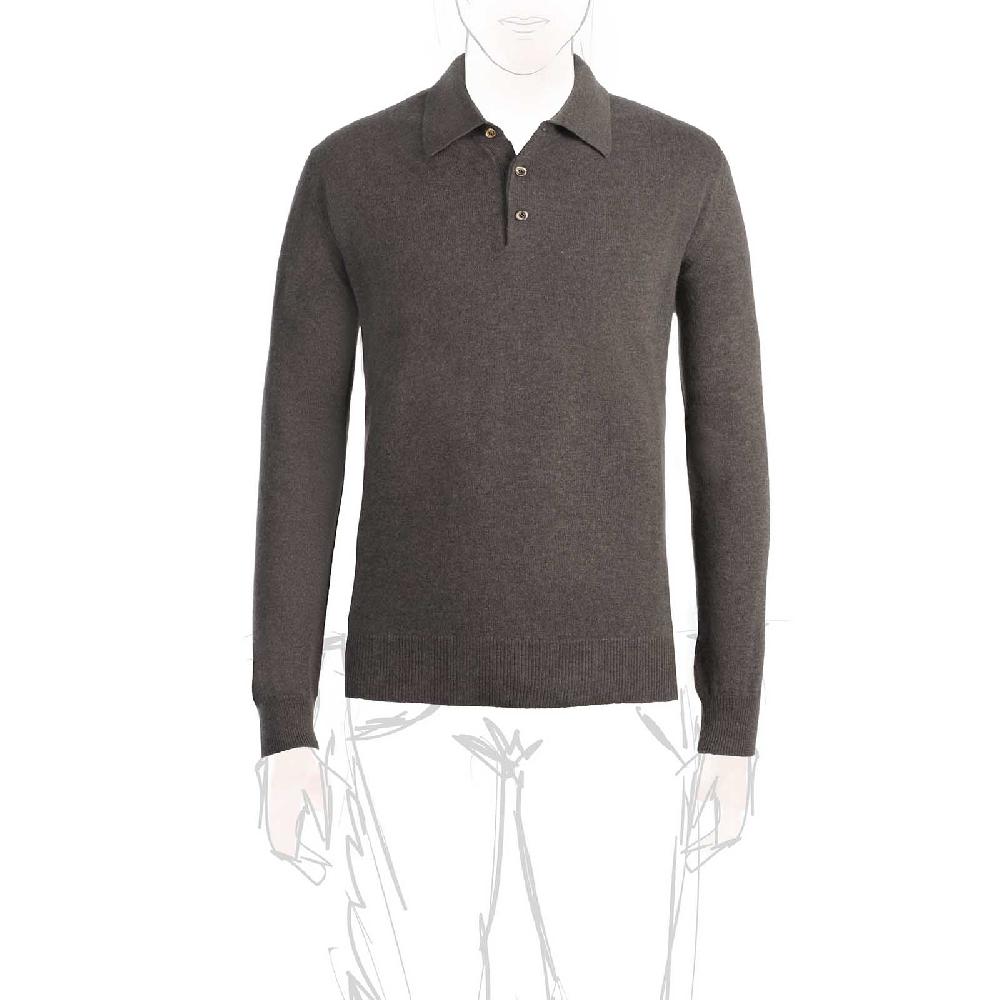 Rubinacci Polo in cashmere tortora Spedizione Gratuita