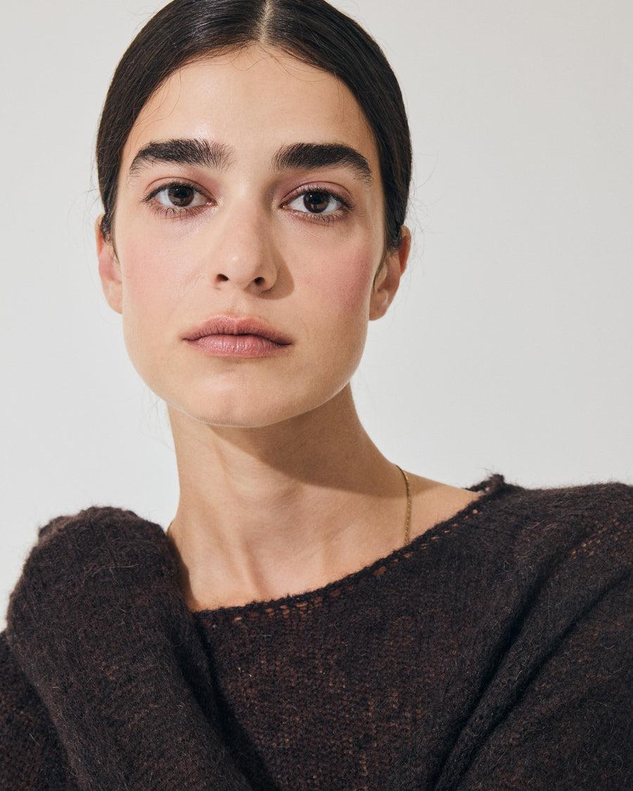 Scaglione BOAT NECK BOXY RAGLAN SEAMLESS EBANO In Linea