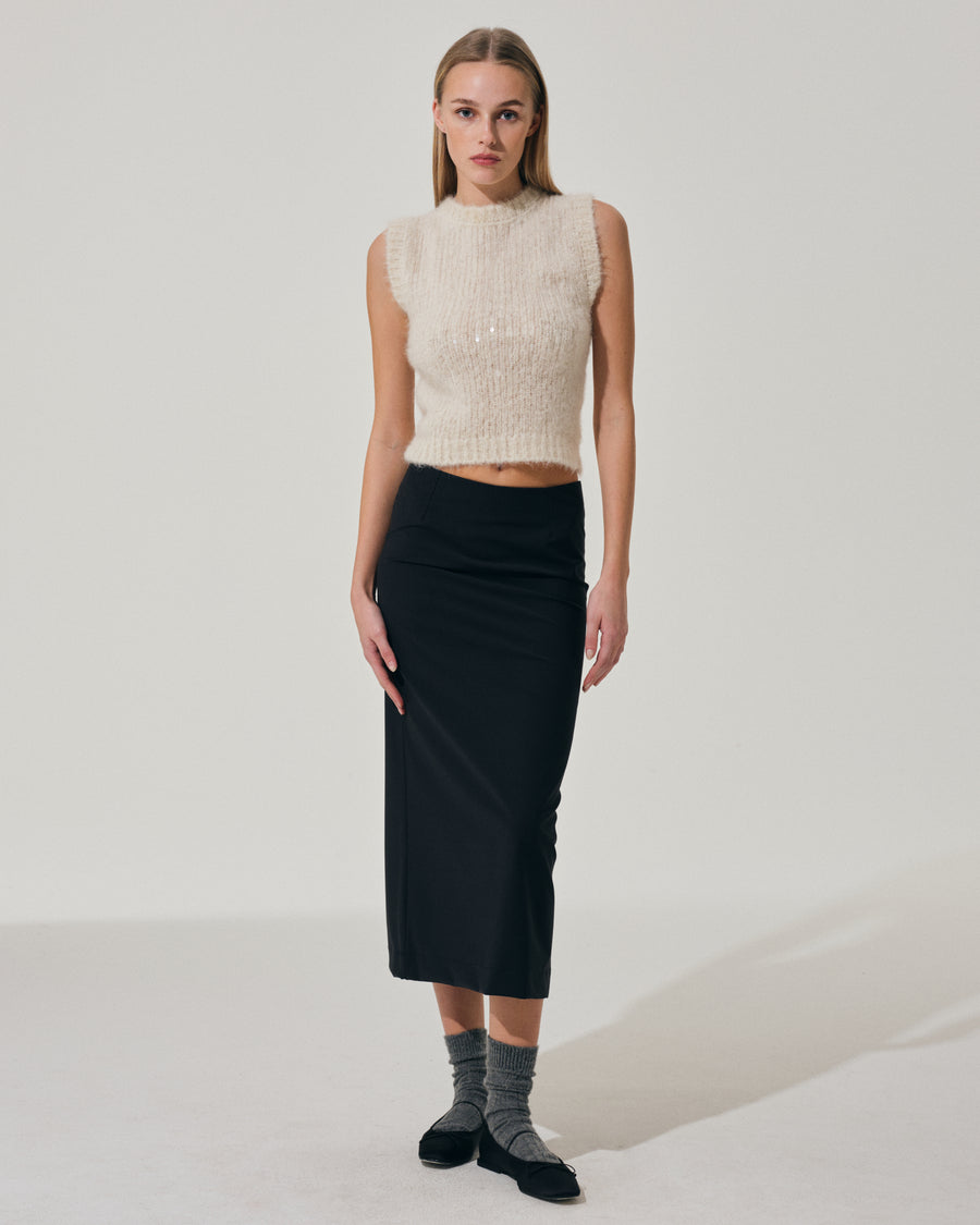 Scaglione GILET ROUND N. PAILLETTES MILK Promozione