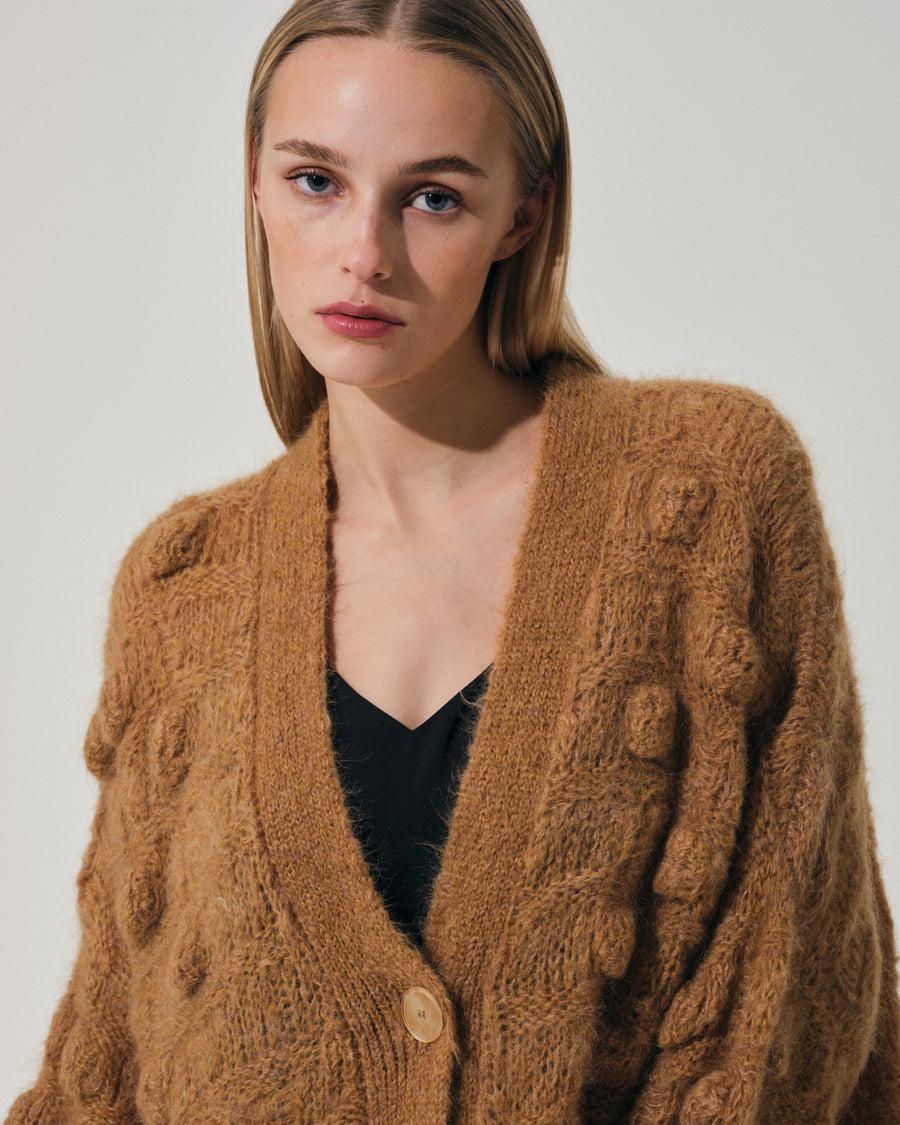 Scaglione COAT MAXY CARDIGAN OVER HAZELNUT STITCH CARAMEL Soddisfazione Garantita