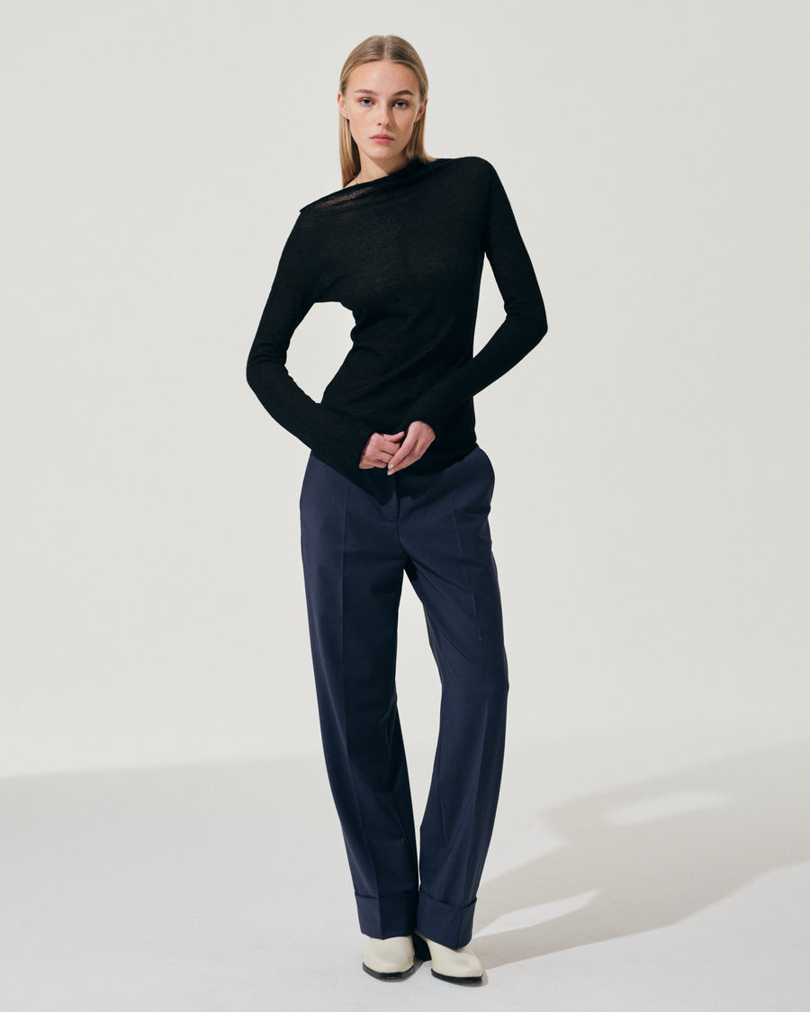 Scaglione ROUND NECK ASYMMETRIC BLACK Acquista Ora