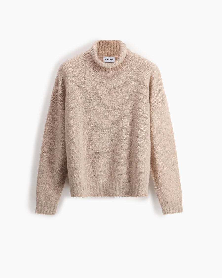 Scaglione TURTLE NECK OVER PUFFED CASHMERE BEIGE Affare Del Giorno