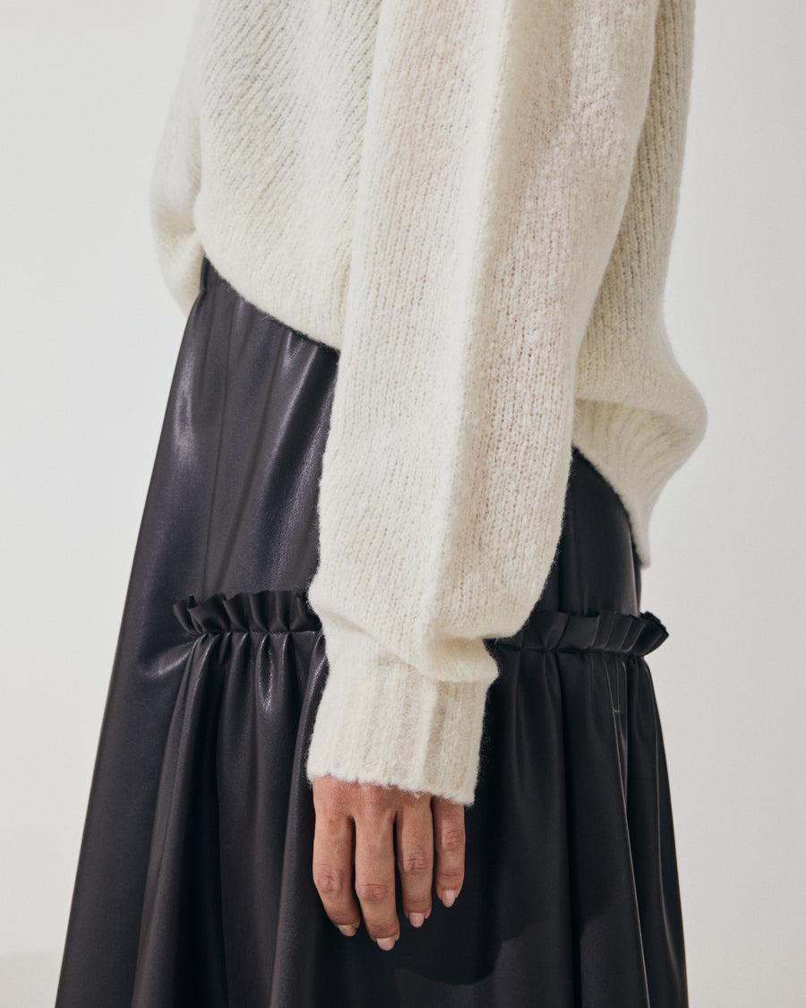 Scaglione TURTLE NECK OVER PUFFED CASHMERE MILK Prezzo Ridotto