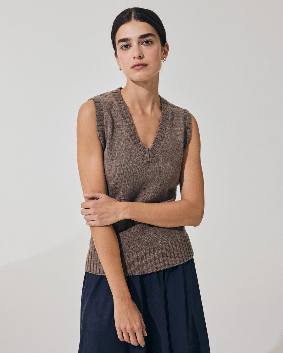 Scaglione GILET SOFT HYBRID CASHMERE TAUPE Sottocosto