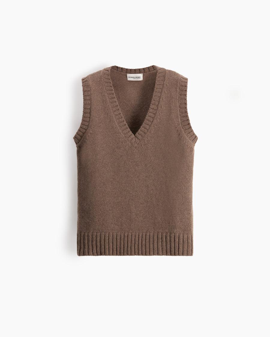 Scaglione GILET SOFT HYBRID CASHMERE TAUPE Sottocosto