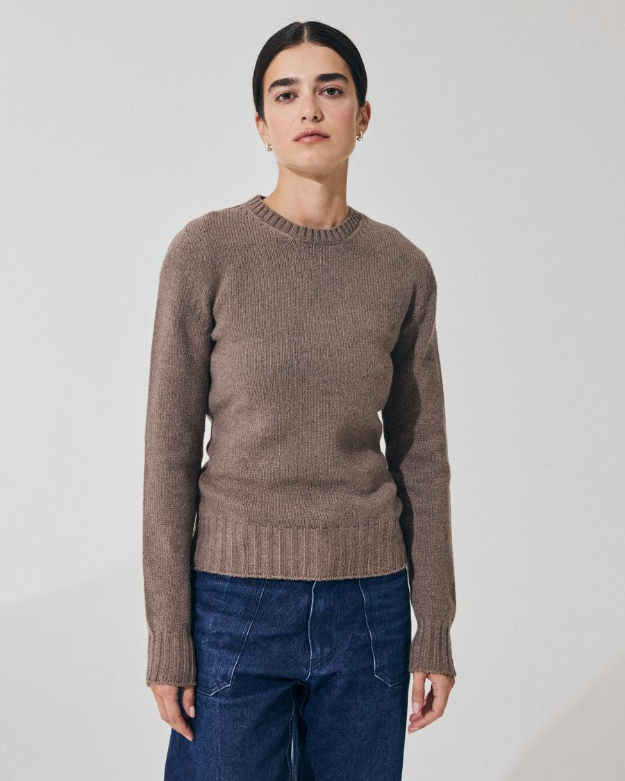 Scaglione ROUND NECK SOFT HYBRID CASHMERE TAUPE Convenienza