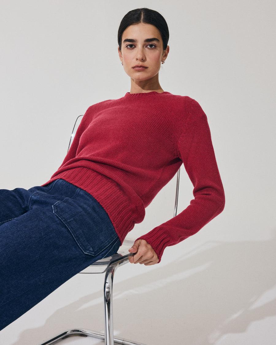 Scaglione ROUND NECK SOFT HYBRID CASHMERE MAGENTA Novità