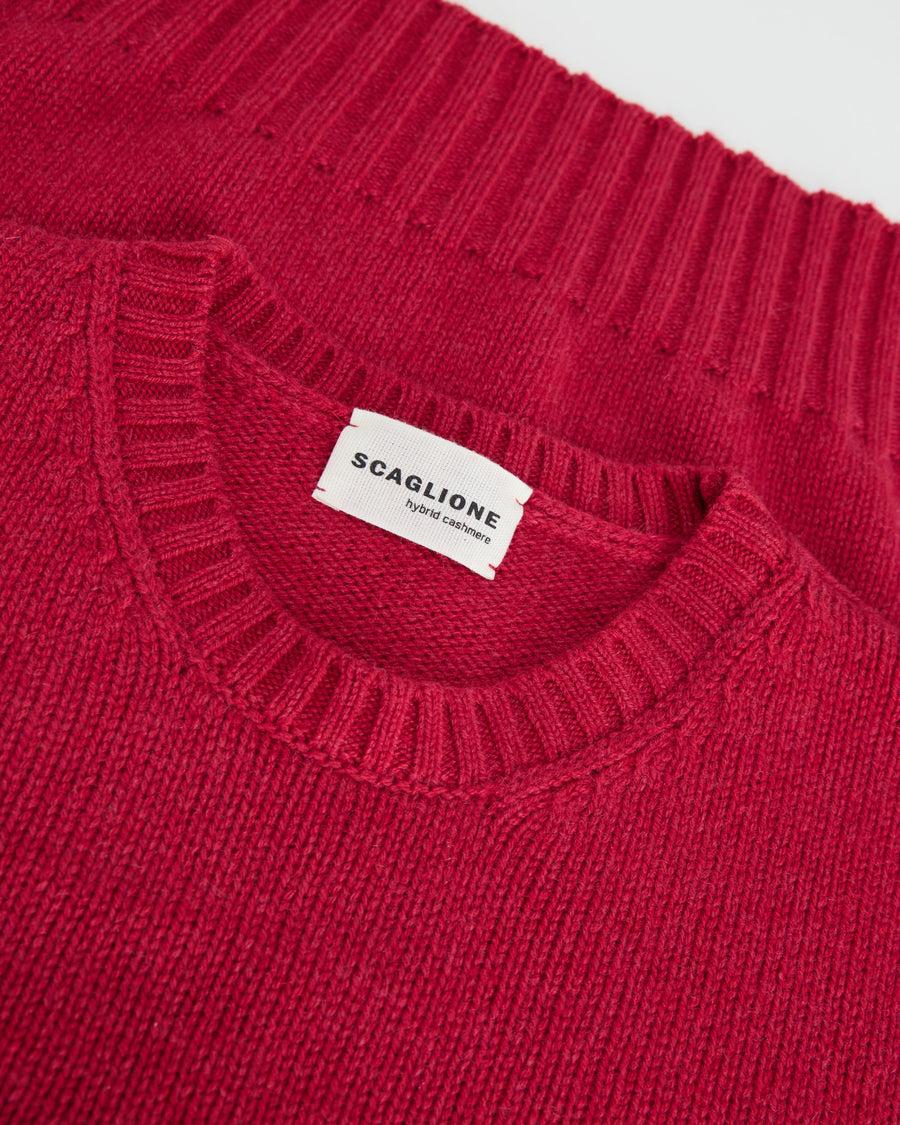 Scaglione ROUND NECK SOFT HYBRID CASHMERE MAGENTA Novità