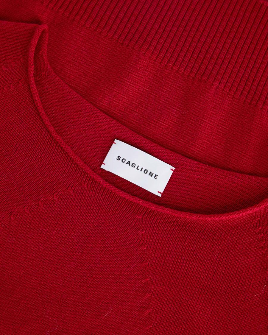 Scaglione BOAT NECK SEAMLESS MERINO STRAWBERRY Sconto