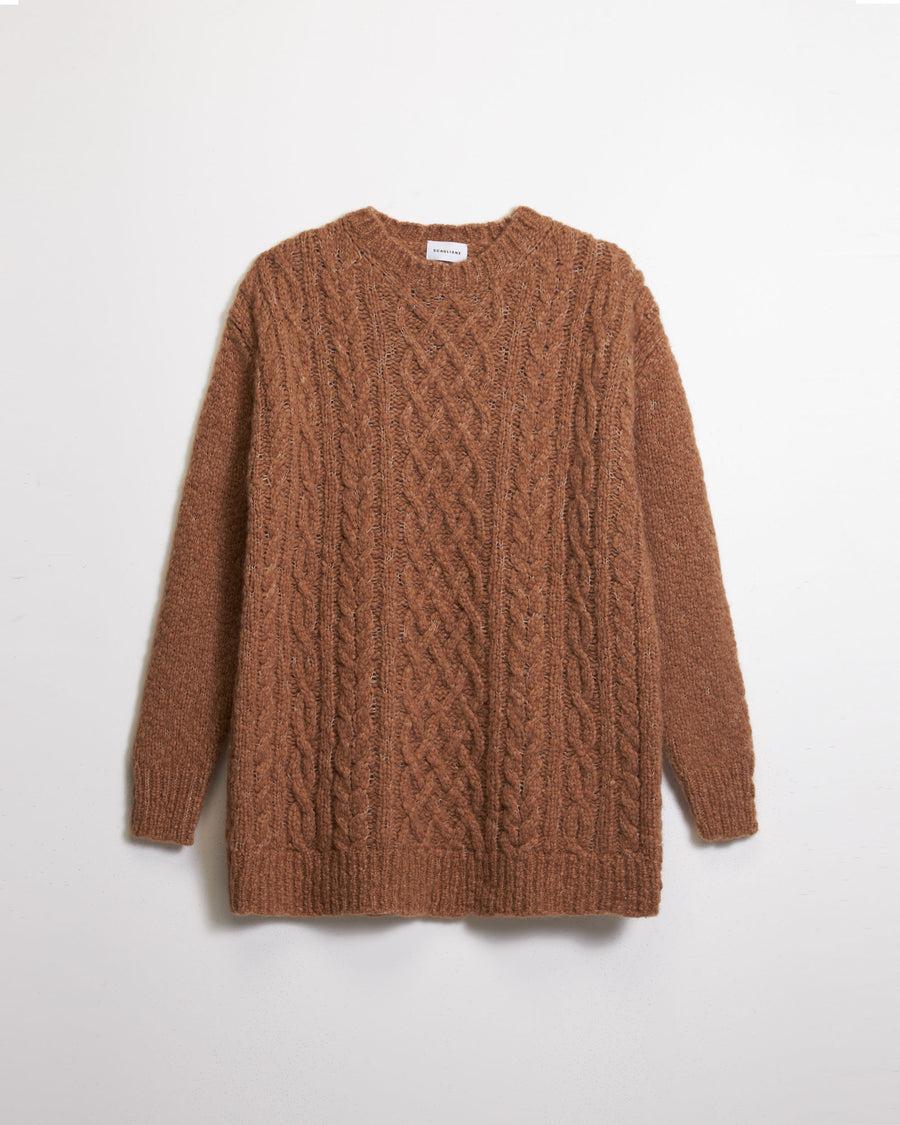 Scaglione ROUND NECKCOLLO OVER PUNTO ARAN CARAMEL