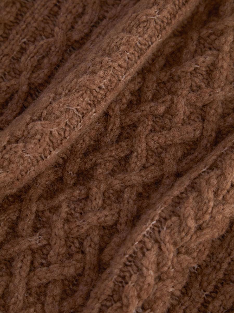 Scaglione ROUND NECKCOLLO OVER PUNTO ARAN CARAMEL Outlet